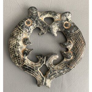 Asian Double Fish Stone Pendant 26 Grams